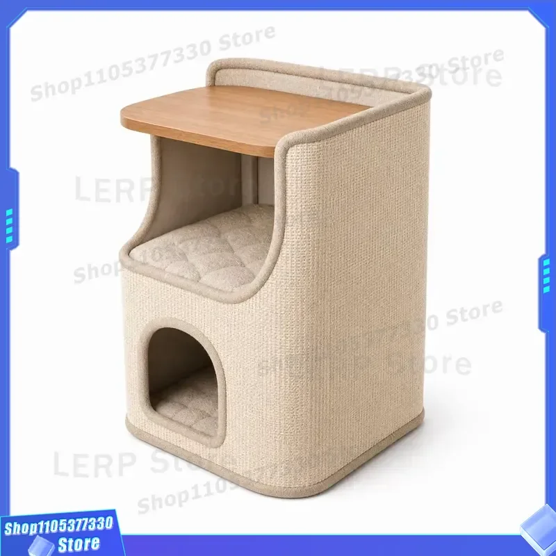 Modern Cat House Bedside Table with Ceiling Recliner Bed Lounge Pet Furniture Cabinet OEM Design for Indoor Cats Comfortable