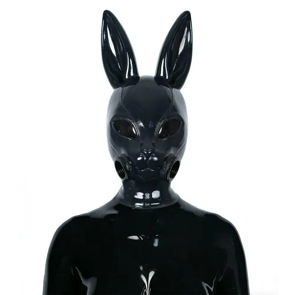 Feturax Silicone Rabbit Cosplay Drone Hood for Cosplay Costumes Realistic Full Head Mask