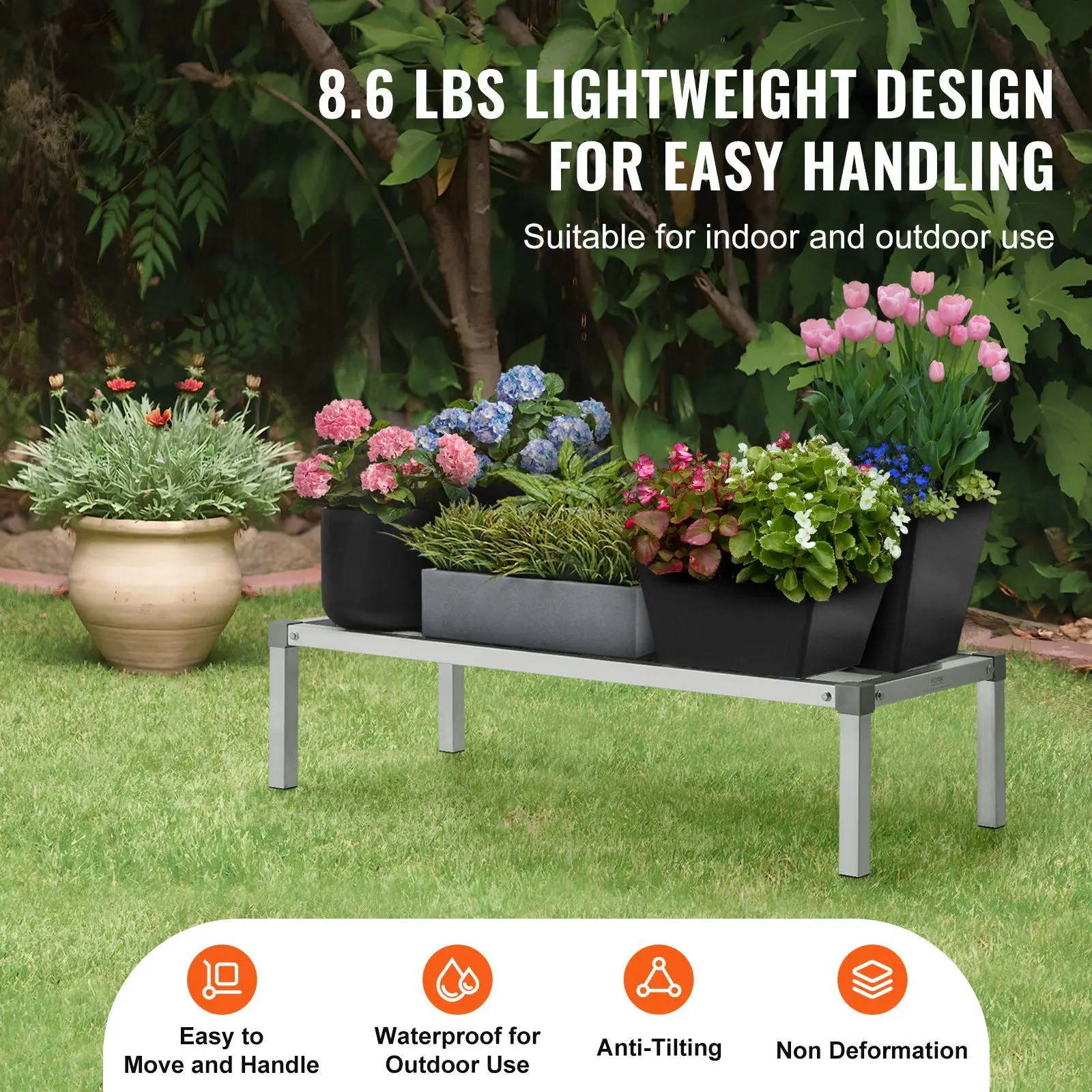 Baru Ditingkatkan! Rak Dunnage Aluminium Rak Dunnage Stasioner Rak Penyimpanan 48' x 20' x 12'