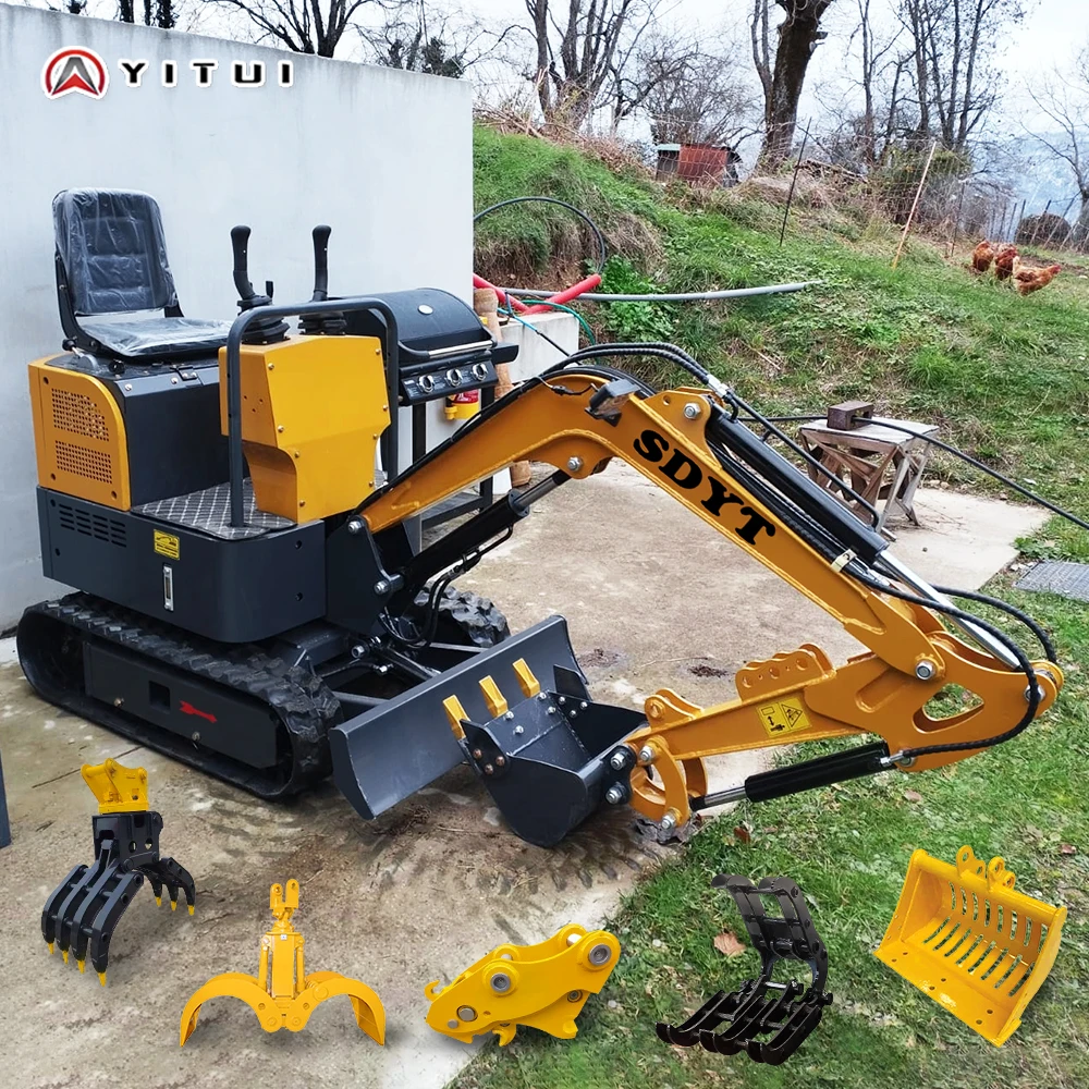 Consegna gratuita del motore Kubota Mini escavatore personalizzato da 1,2 tonnellate Piccolo escavatore domestico multifunzionale