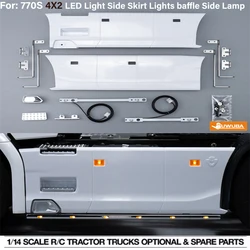 LED Light Side Skirt Lights Side Lamp baffle for 1/14 Tamiya RC Truck Tipper Scania 770S two-axle vehicle Rc Model Accessories
