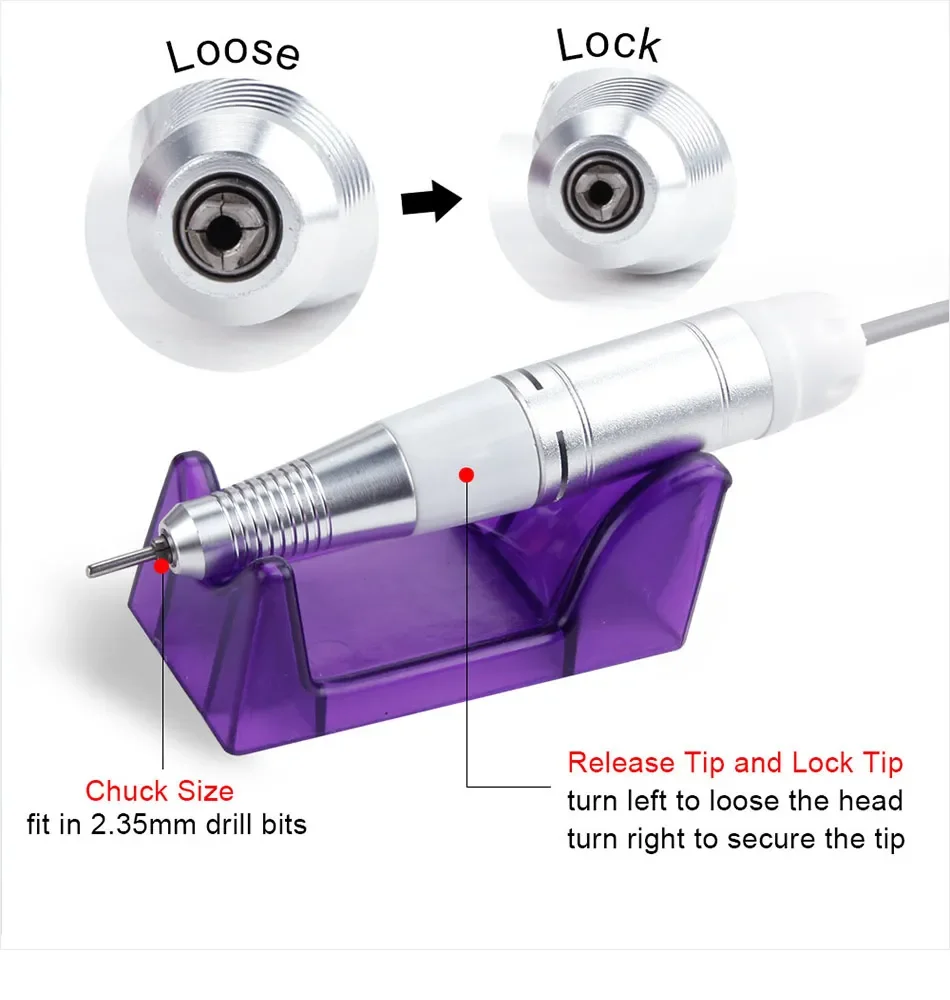 Perceuse à Ongles Électrique Professionnelle Multicolore, Pliable 25000, 202