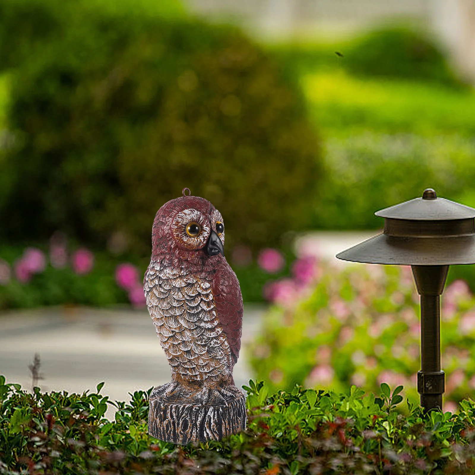 

Plastic Decor Garden Owl Statue Decor Red Brown SmallCatGarden Decoration Owl Decoy Bird Deterrent Yard nament