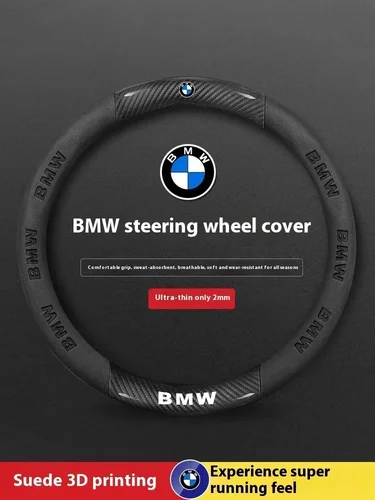 Imagen 2 del producto BMW M X1 X3 X5 X6 X7 G20 G30 G70 E39 E46 E90 E92 F10 F15 F25 F30 protector para volante de coche de cuero y fibra de carbono accesorios para automóviles