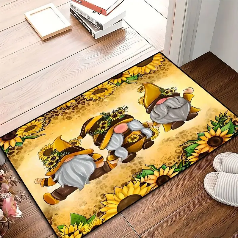 VIKAMA Welcome Christmas Gnome Entrance Doormat Washable Anti-slip Carpet Bedroom Kitchen Courtyard 2027 Holiday Home Decor
