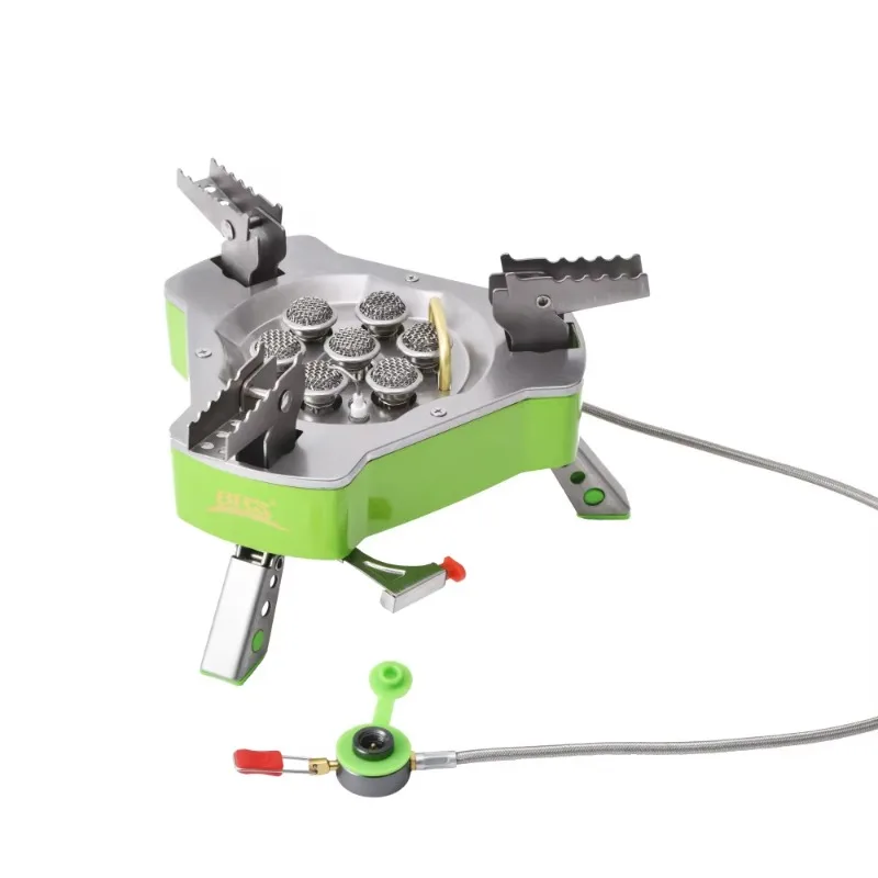 

Мощная газовая плита HotBRS-71A-1 с семью конфорками, портативная печь 10500 Вт, высокомощная бутановая плита для походов, приготовления пищи, пикников, барбекю 2026