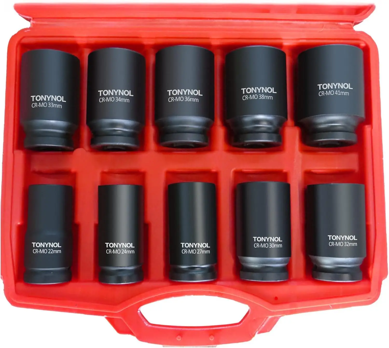 

3/4 Inch Drive Heavy Duty Impact Socket Set, 10-Piece Metric (22-41mm), Cr-Mo Steel with Storage Case