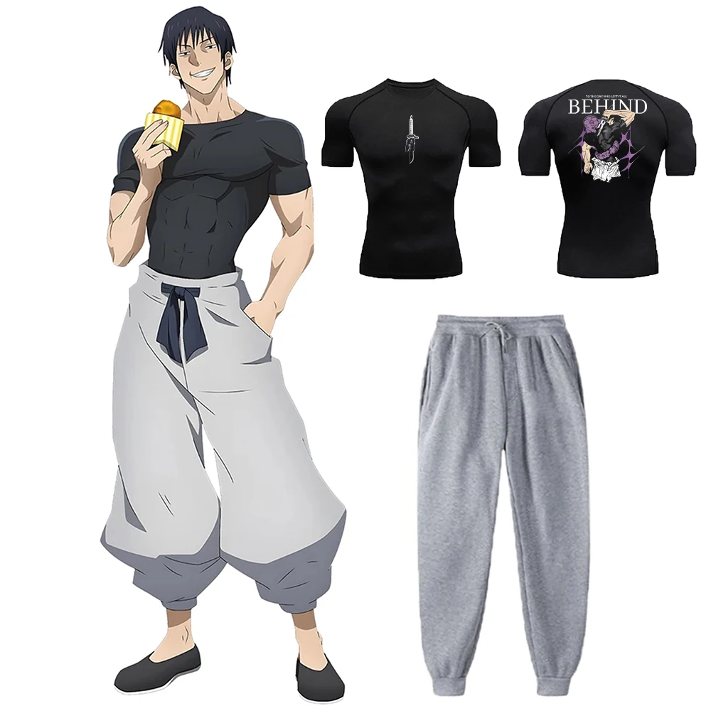 NONE Anime Jujutsu Kaisen Toji Compression Shirt Set 3