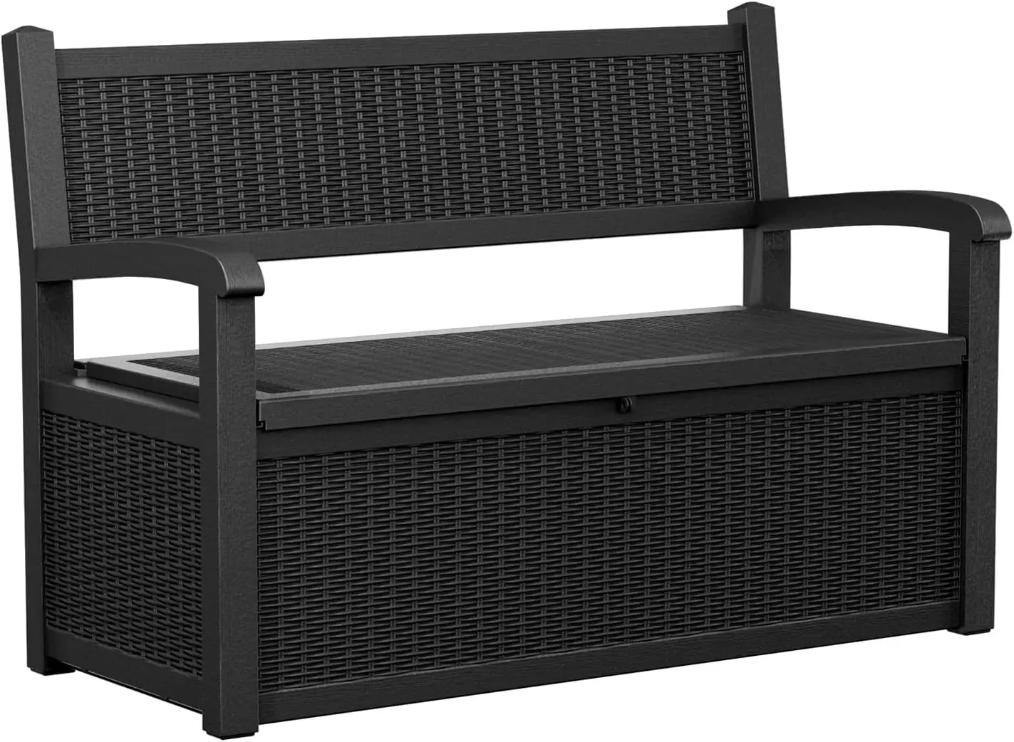 

Outdoor Storage Bench Deck Box Waterproof Lockable Outdoor Storage Furniture For Patio Garden Porch Tools Cushions Black