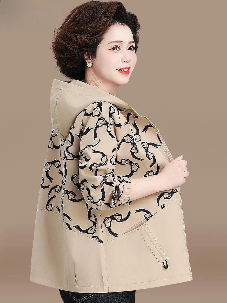 

Faionable Spring Autumn Jaet for Women over 50 Years Old mid Aged Large Size Top Korean Sle Loose Fit with kets