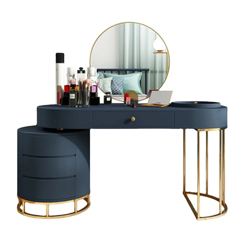 

Simple multi-layer drawer dresser LED light mirror makeup table and chairs