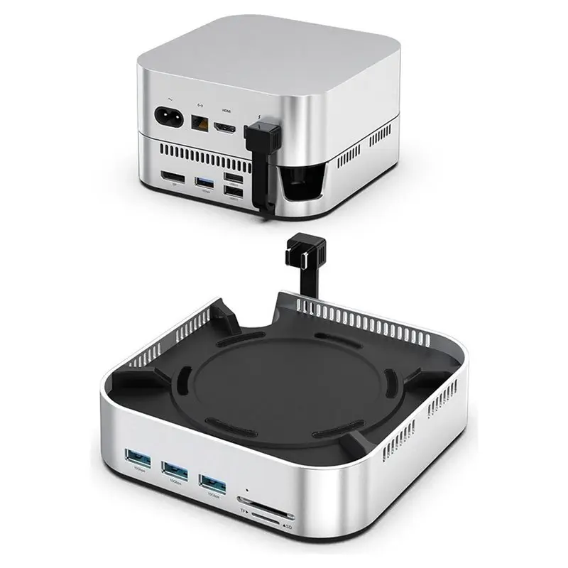 [LXYA68Z!] Dual M. 2 Nvme SSD Enclosure, For Mac Mini Docking Station Base, 4K 60Hz Output USB 3.2 Multi-Port HUB Expansion D