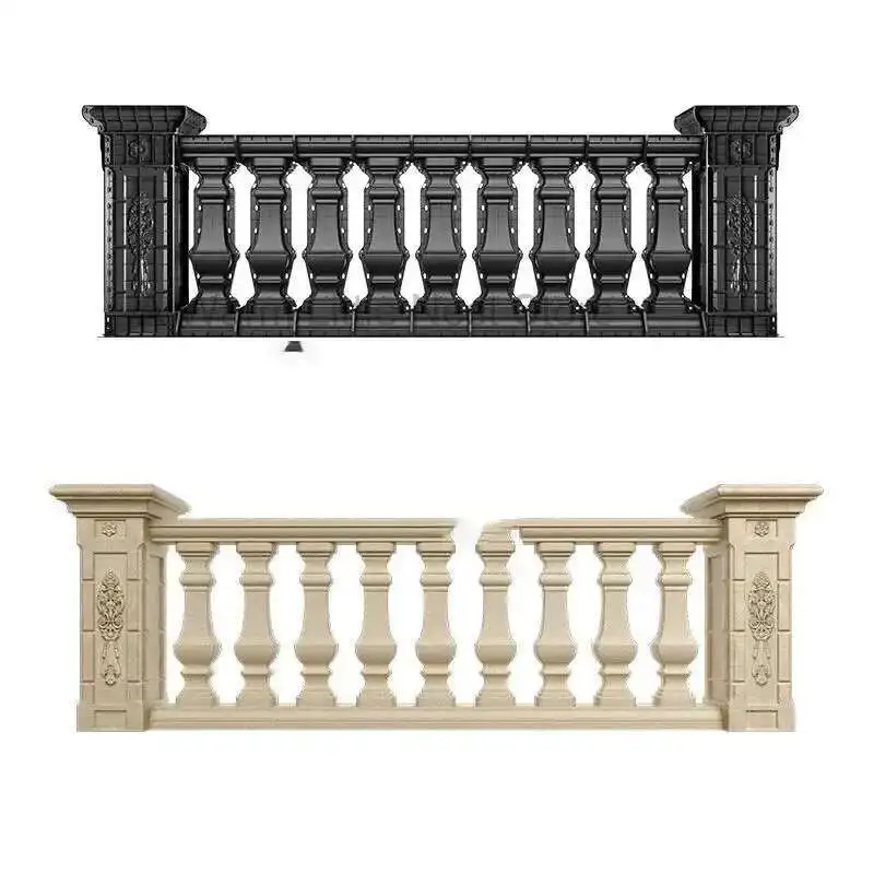 

Roman Column Mold Balcony Fence Mold European Building with Exterior Wall Villa Garden Privacy Fence Cement Cast-in-place Mold