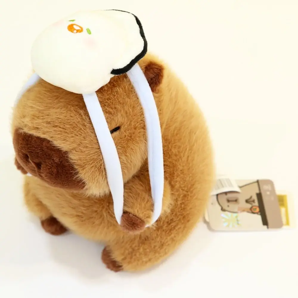 With backpack Capybara Plush Toy Summer Cloth Doll Capibara Anime Fluffty Toy Simulation Cartoon Capybara Plush Doll