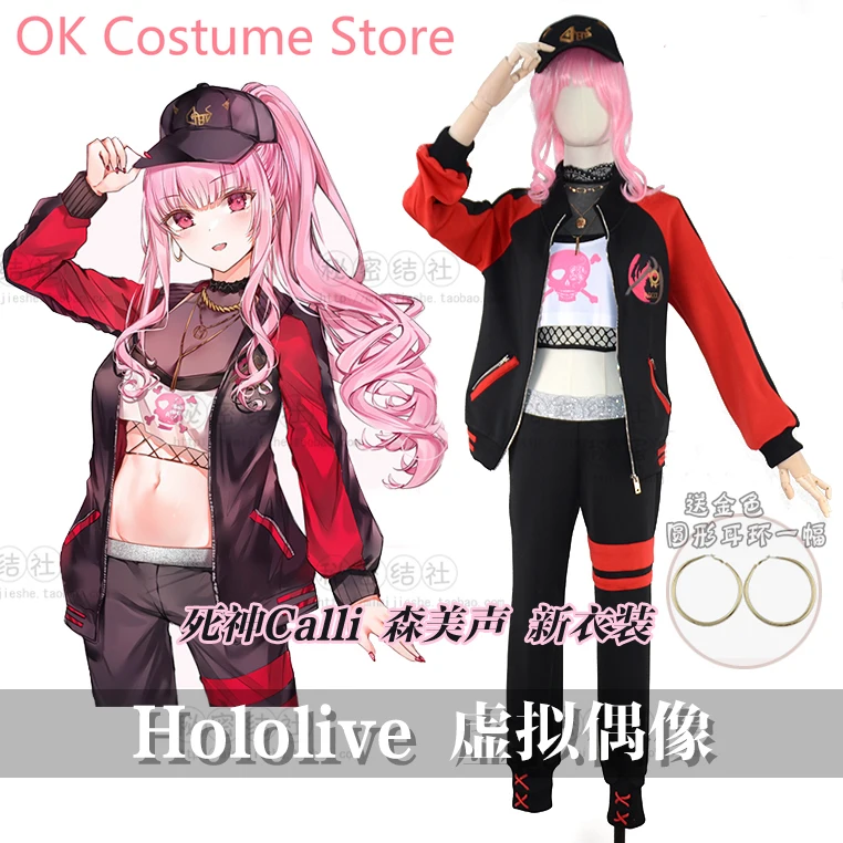 Anime! Vtuber Hololive Mori Calliope Battle Suit Lovely Uniform Cosplay Costume Halloween Party Role Play Outfit Dailydress NEW