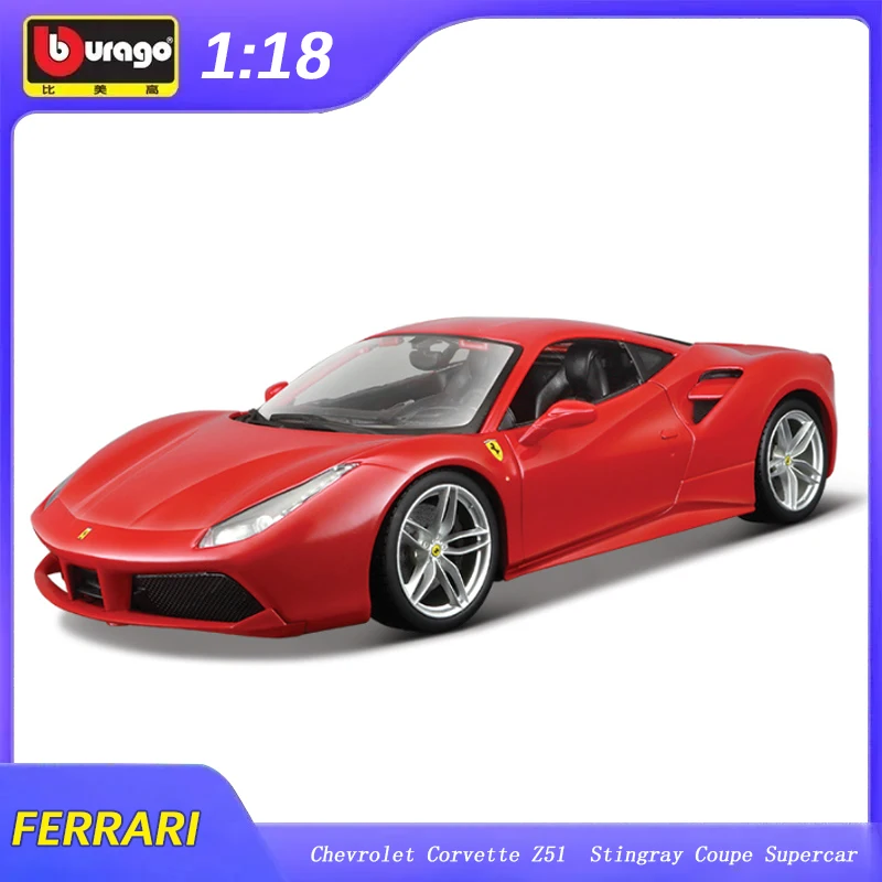 

1:18 Bburago Ferrari 488 Gtb Evo Sports Car Diecast Model Edition Car Alloy Luxury Vehicle Toys Collection Ornaments Gift