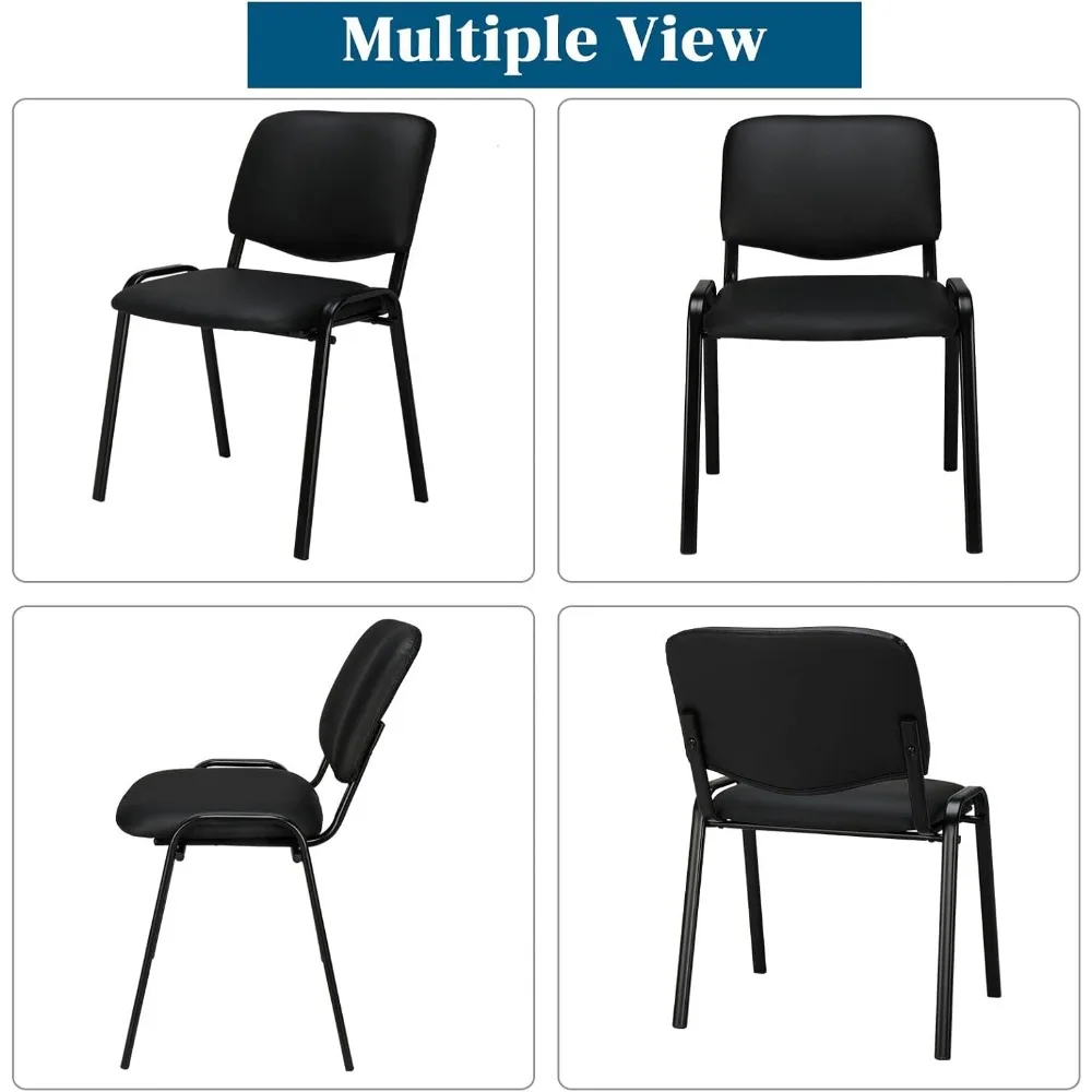 VINGLI Waiting Room Chairs, 10-Pack PU Church Chairs Conference Room Stackable Chairs Set, Office Guest Chairs & Reception Chair