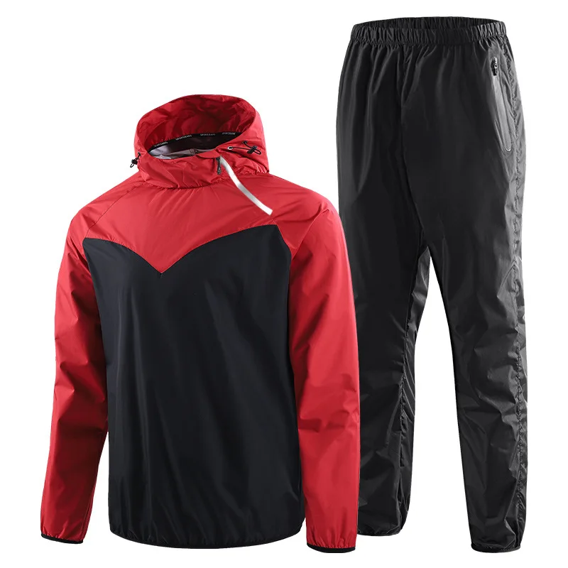 2023 Training Sauna Suit Men Gym Running Set Hoodies Pullover Sportswear Fitness Weight Loss Sweating Women Jogging Suit