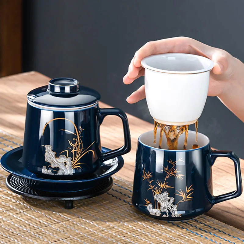 GIANXI China Guofeng high-grade heat-resistant Ceramic Tea Cup Tea Separation Cup Home Kung Fu Tea Set Personal Special