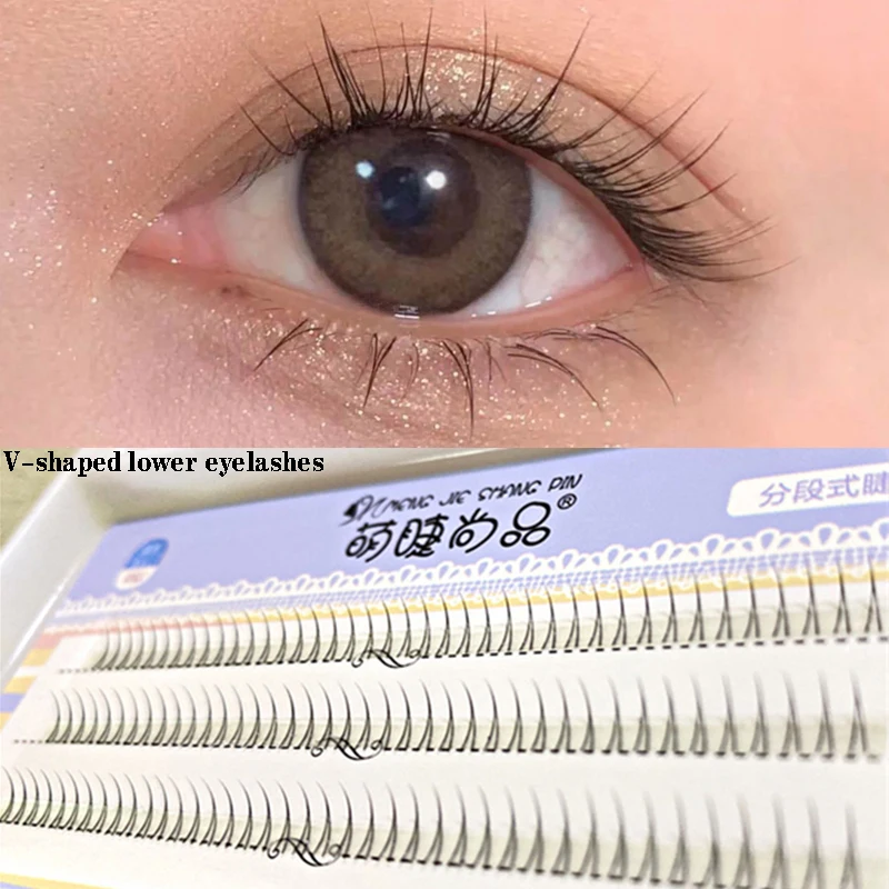 

V-Shaped Air Lower Eyelashes Segmented Type Grafting False Eyelashes Natural Slender Long Handmade Eye Lashes Makeup Tool