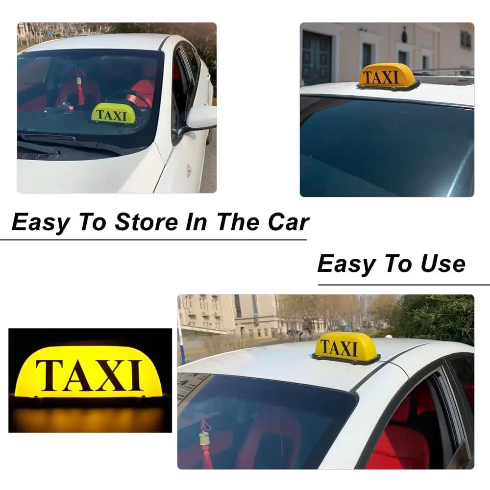 ضوء علامة TAXI، علامة مضيئة لسطح سقف كابينة TAXI، إضاءة تاكسي مختومة مقاومة للماء مع قاعدة مغناطيسية، علامة تاكسي ذات غلاف أصفر #5