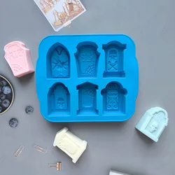 6 Hole Halloween Tombstone Soap Silicone Mold Tombstone Candle Mold DIY Handmade Dessert Mousse Aromatherapy Soap Making Mould
