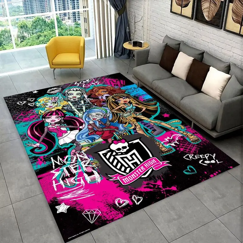 Cartoon Monster High Draculaura Vampire Non-Slip Area Rug for Living Room,Bedroom,Playroom,Soft Carpet Floor Mat Home Decor Rug view 3