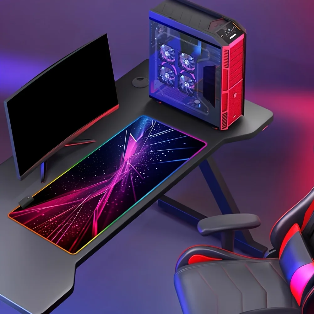 

Large RGB Gaming Mouse Pad - 14 Lighting Modes, Touch Control, Extended Soft Computer Keyboard Pad, Non-Slip Rubber Base,