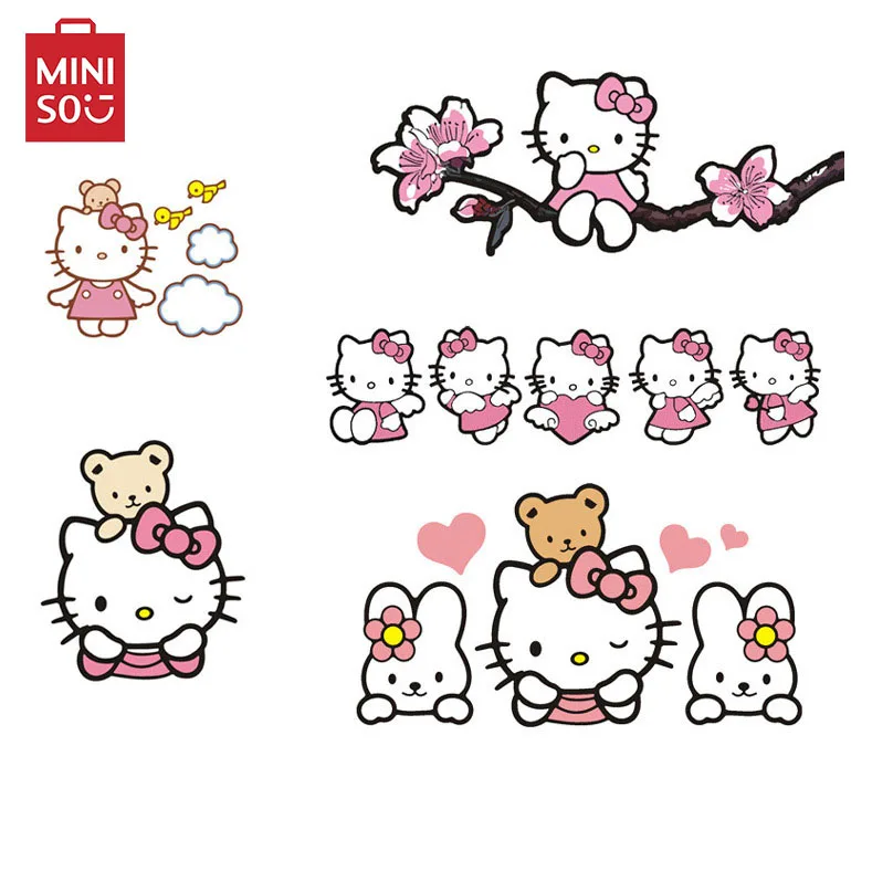 Sanrio Anime Hello Kitty Car Sticker Kawaii Kitty Cat Auto Window Decals Rear Windshield Stickers Car Decor Sticker Laptop Decal