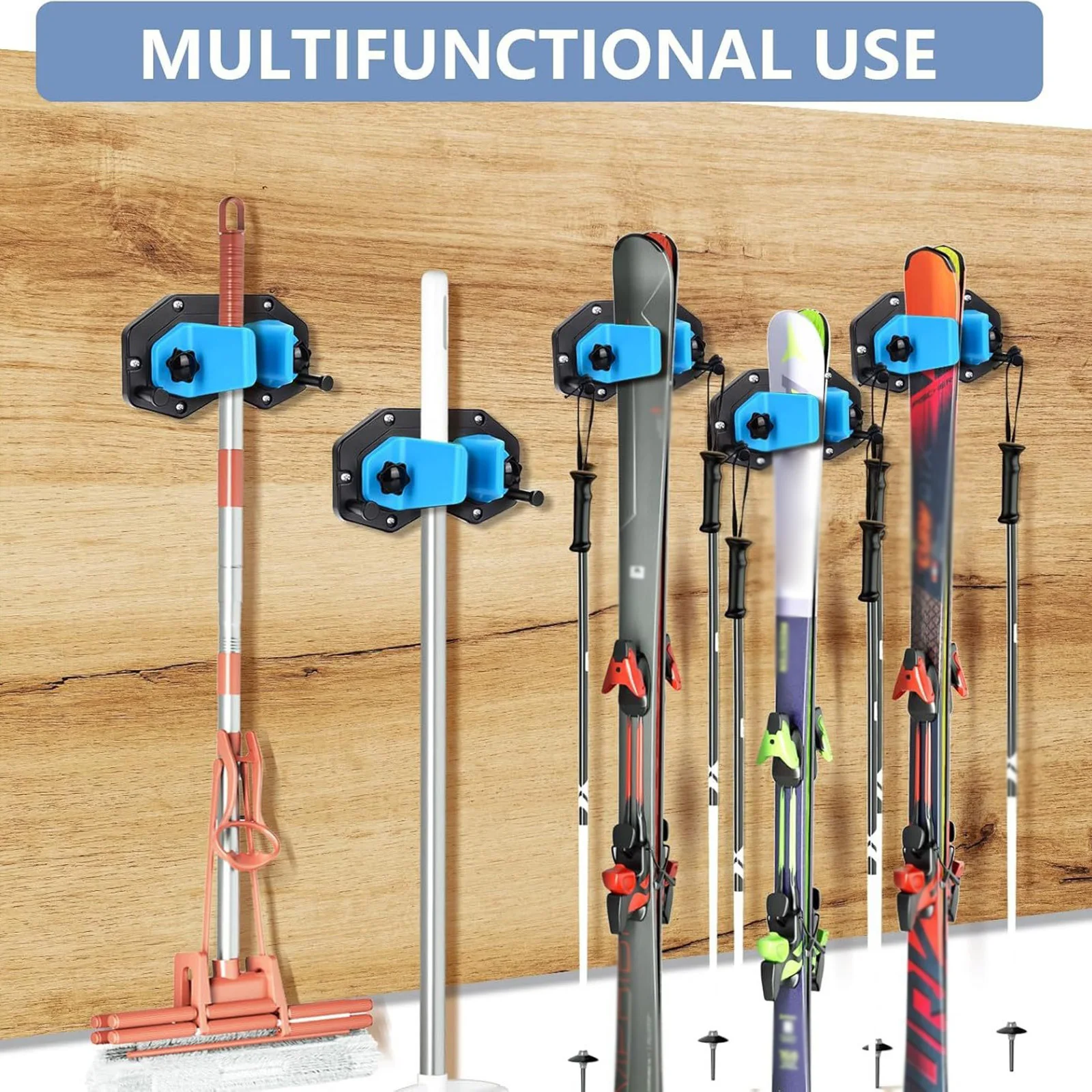 Ski Snowboard Wall Rack Snowboard Display Tool Wall Mount Snowboard Wall Hanger Ski Storage Rack Organizer for Garage Skis