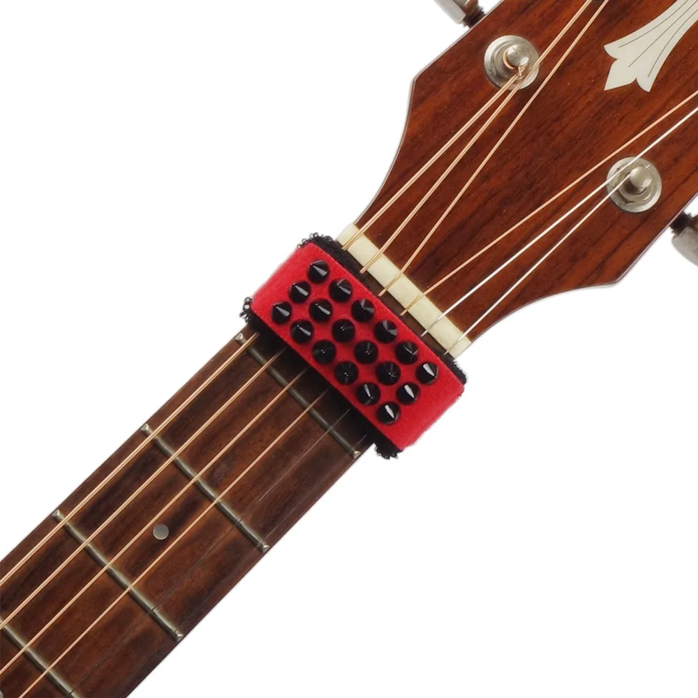 Black / Red / Grey ​Guitar String Muter​ ​19cm Length​ ​Universal Fit​ ​Fretboard Muting Wrap​ ​Punk Style​