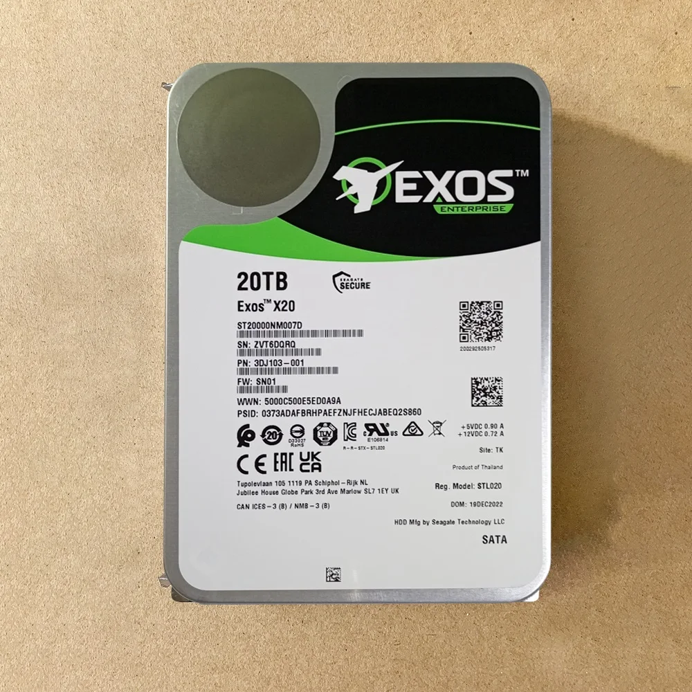 NEW 20TB/18TB/16TB/14TB HDD Exos X20 ST20000NM007D 7200 RPM SATA 6Gb/s 256MB Cache 3.5-Inch Enterprise Server PC