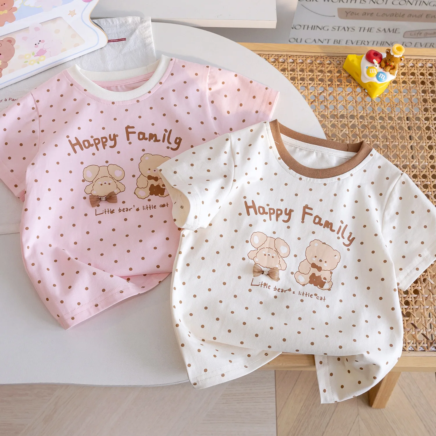

18M-6T summer children kids girls fashion cartoon cotton short sleeve T shirt