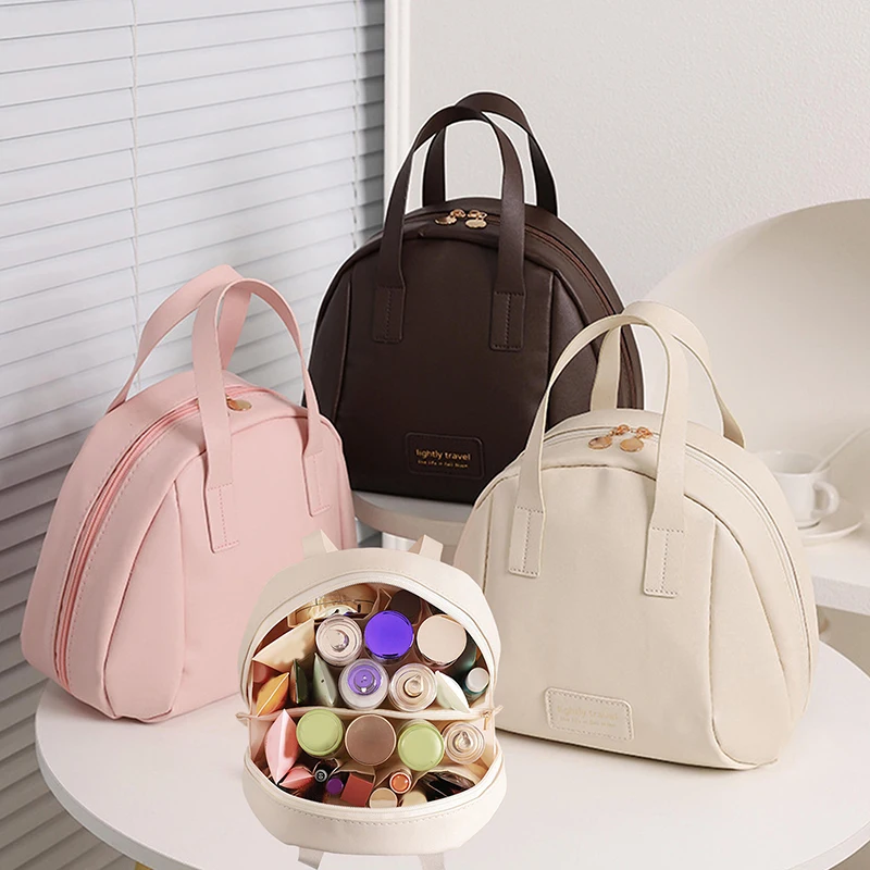 Organizador de maquillaje de viaje, neceser femenino, bolsa de gran capacidad, bolsa de maquillaje, bolsa de almacenamiento, bolsa de cosméticos portátil de lujo para mujer