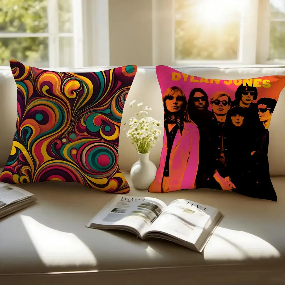 Vintage Rock Band T-The Velvet Underground Cushion Cover Pillowcase Anti-dustmite Invisible Zipper Short Plush Sofa Cushion