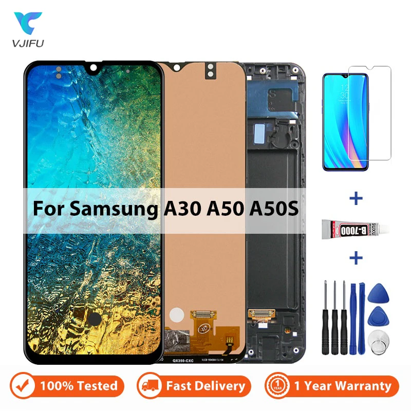 

6.4'' For Samsung Galaxy A30 A50 A50S LCD Display Touch Screen Digitizer Full New Assembly Replacement 100% Tested No Dead Pixel