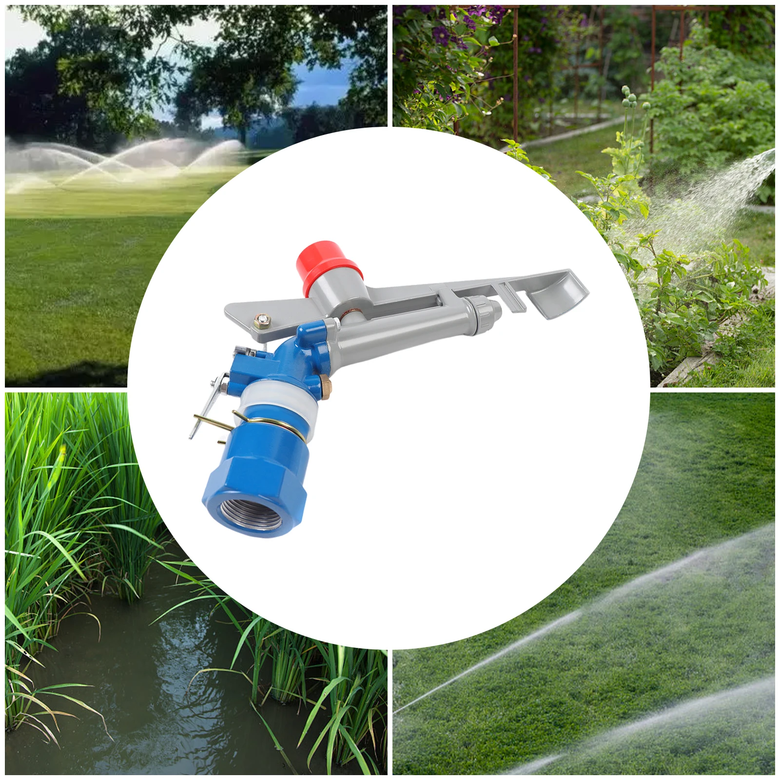 1'' Gricultural Irrigation Spray Gun, 35-40m Spray Diameter, 36°-360° Watering Sprinkler for Farms, Irrigation Spray Tool,Farms