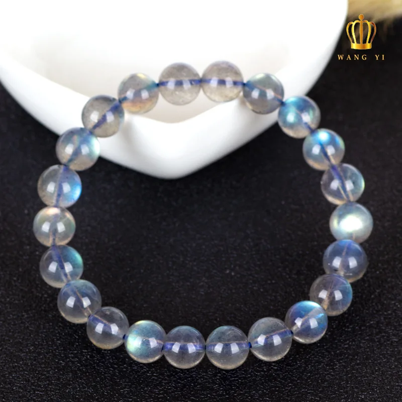 Natural Moonstone Ice-like Colorful Light Labradorite Single Circle Bracelet Crystal Diy Ornament Factory Direct Sales