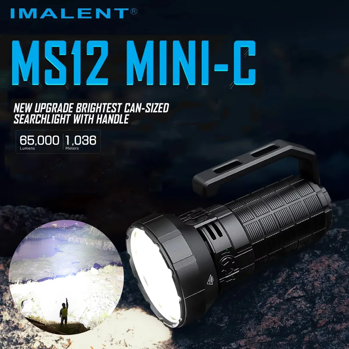 

IMALENT MS12 Mini-C Rechargeable Flashlight 65000 Lumens Tactical Flashlights Long Range 1036 Meters Super Bright Flash Light w