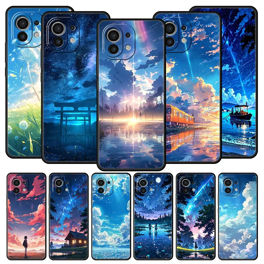 Phone Case For Xiaomi Mi 15 14 14T 13T 12T Pro 12 13 11 Lite 5G 11T X6 X5 Pro Soft TPU Cover Cartoon Sky