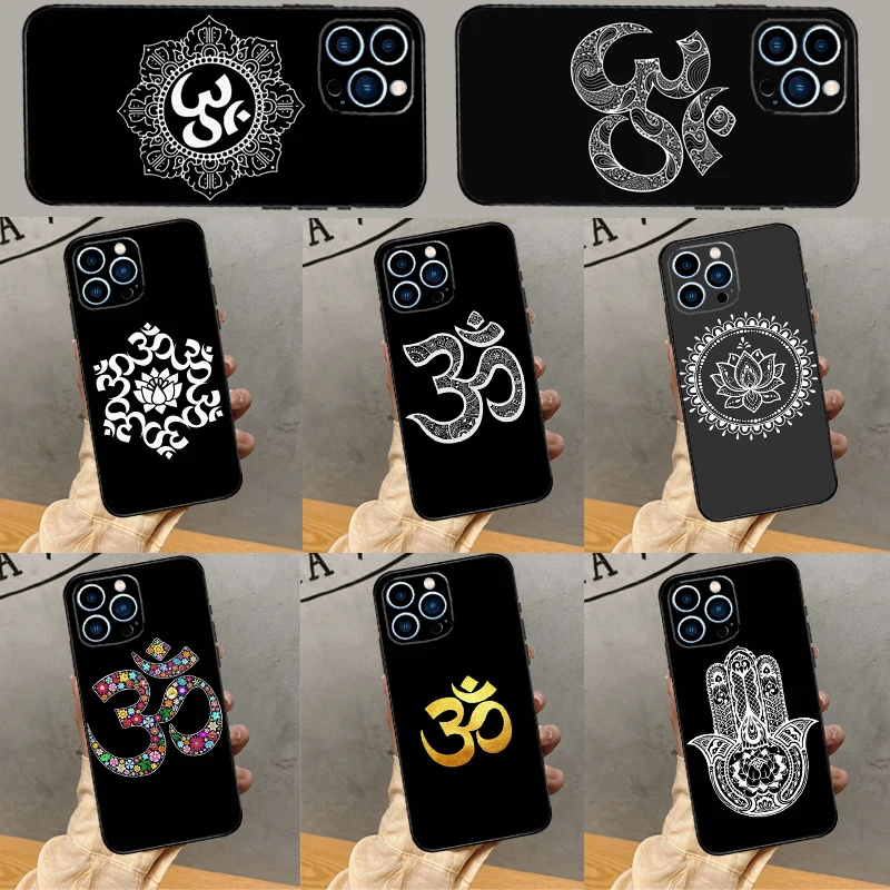 Budismo buda om hamsa zen caso de telefone para iphone 16 15 14 13 12 11 pro max 12 13 mini x xr xs max 6s 8 7 plus capa