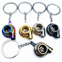 Creative Metal Car Keychain Zinc Alloy Turbo Pendant Turbocharger Keyring for Men's Dad Birthday Gift