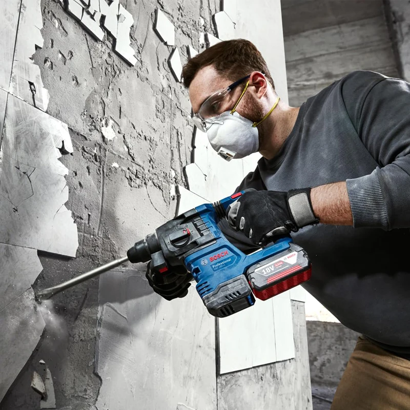 Imagem -03 - Bosch-brushless sem Fio Perfurador de Impacto Martelo Rotativo Ferramenta Martelo Elétrico Carregador de Bateria Sds Plus Gde12 5ah Gbh 185-li 18v