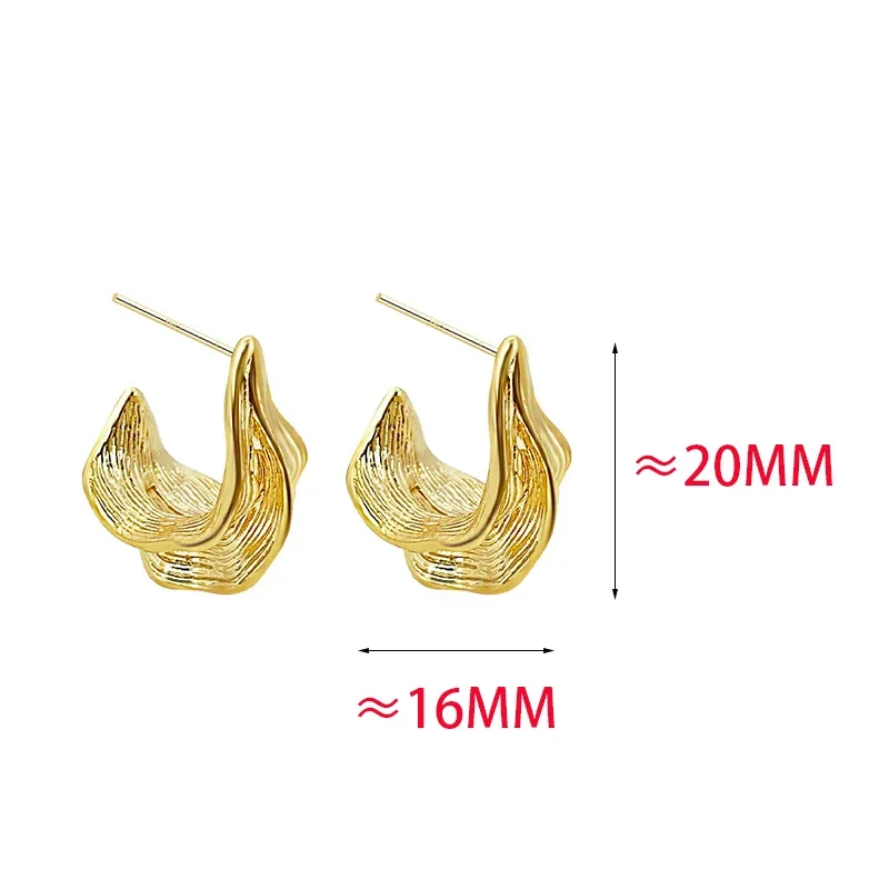 حقيقي 925 فضة 18K الذهب غير النظامية هندسية وأقراط للنساء الحد الأدنى غرامة مجوهرات خمر اكسسوارات #4