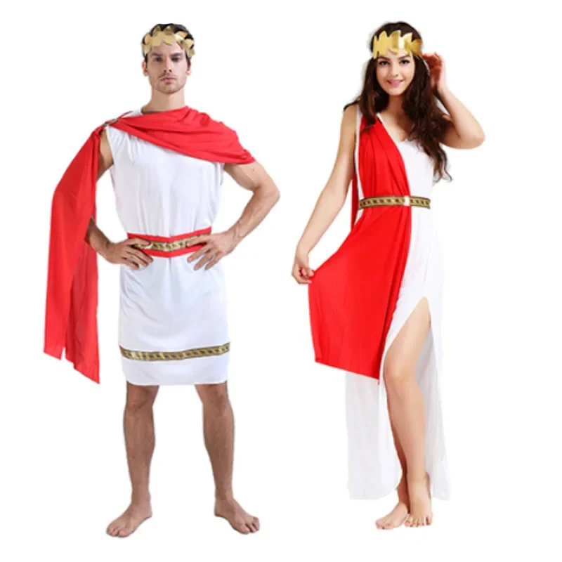 Greek Roman Costume Grecian Goddess Cosplay Clothing Family Party Decor   Decorative Props Boys Girls Child  Halloween PA5577