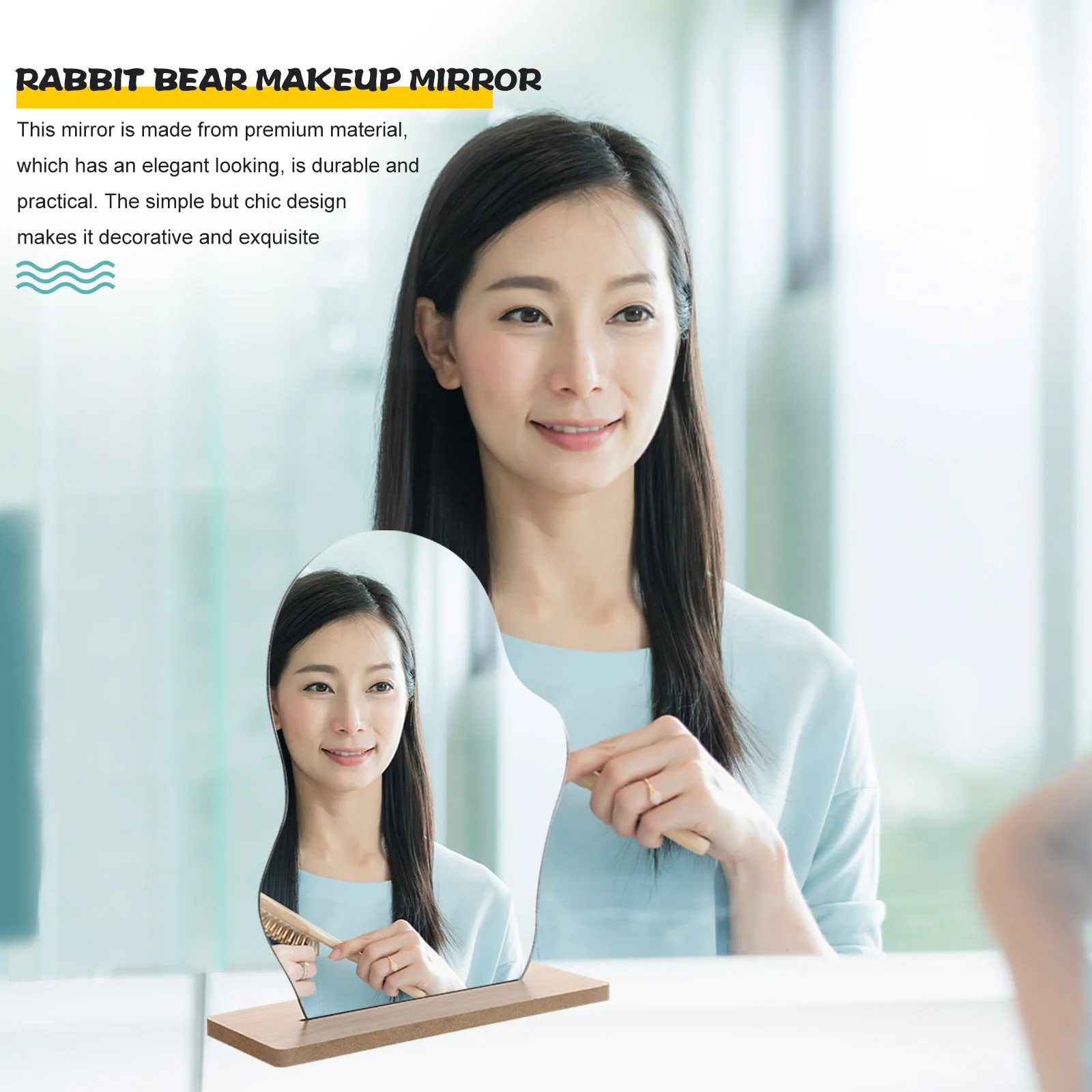 

1Set Decorative Irregular Mirror with Stand Desktop Makeup Mirror for Home and Office Use Desktop Mirrors Desk Decor