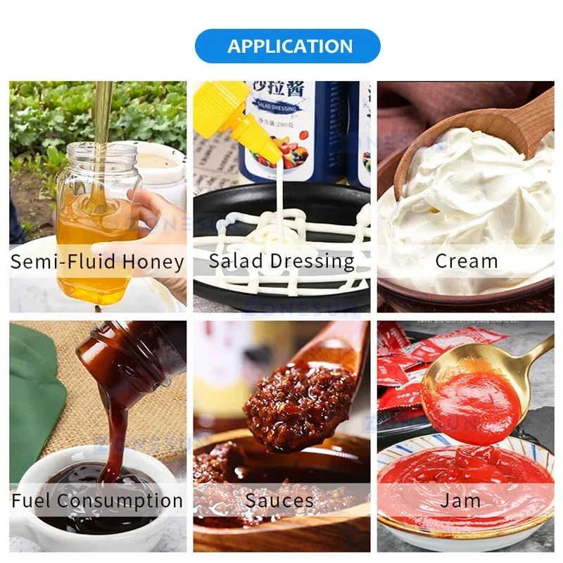 Zonesun ZS-SCF1 소스 충전기 두꺼운 페이스트 충전기 파스타 필러 땅콩버터 충전 장비