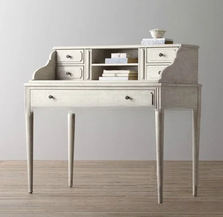 American solid wood desk furniture oak old retro children's writing desk study log study