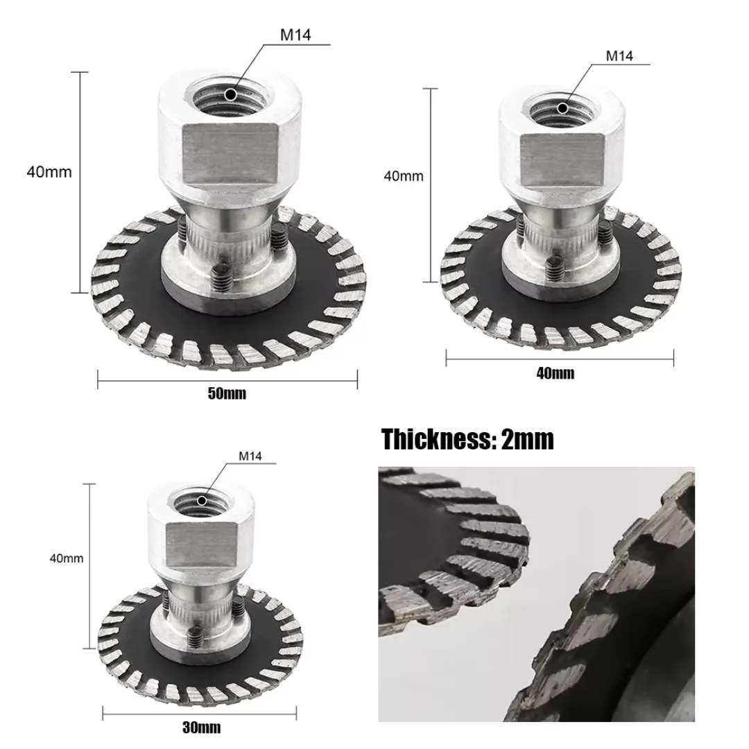 30/40/50mm Engraving Diamond Saw Blade M14 Thread With RemovabIe FIange Turbo Cutting Disc For Granite Marble Stone Cutting Tool