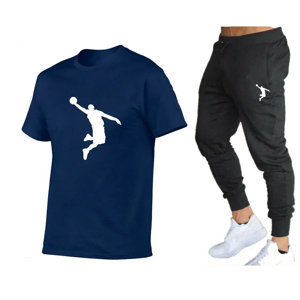 Tuta da uomo abbigliamento firmato di lusso Set sportivi due pezzi t-shirt da uomo estiva pantaloni Set Casual Brand Fitness Jogger Set